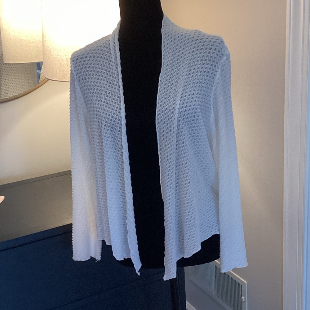 Cut Loose White Open-Front Cardigan